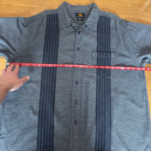 Vintage Route 66 Button Up Short‎ Sleeve Shirt Men's XL Blue Black White 1990's - Picture 12 of 13